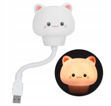 LED NOČNA LUČKA ZA OTROKE USB DALJINSKI UPRAVLJALNIK NASTAVITEV DEKORACIJA DARILO MAČKA MUCA