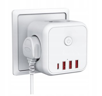 USB-C 7-v-1 BLOK VTIČNICA S STIKALOM 4000 W POLNILEC