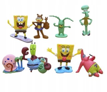 KOMPLET FIGURIC SPONGEBOB, 8 DELNIH, RISANKE IGRAČE, DARILO