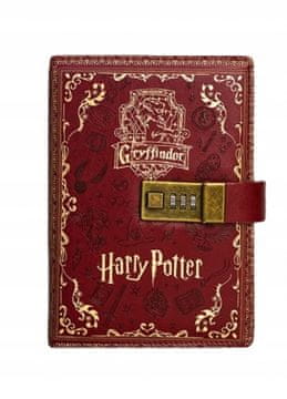 ZVEZEK HARRY POTTER GRYFFINDOR A5 USNJENI OVITKI S KOMBINACIJSKO KLJUČAVNICO 224 STRANI