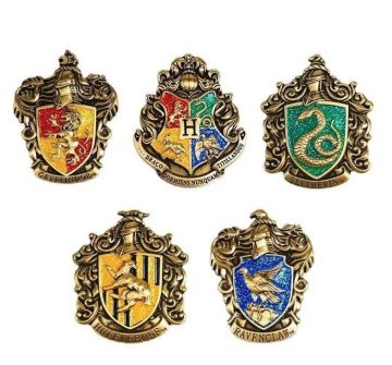 KOVINSKA ZBIRATELJSKA ZNAČKA HARRY POTTER, GRB GRYFINDORJA IN DRUGO, 1 KOS
