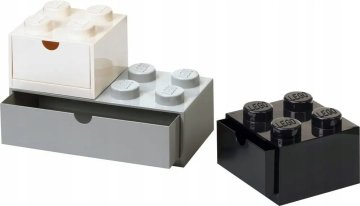 LEGO 3 MONOCHROME komplet predalov za pisalno mizo v sivi, črni in beli barvi 43250801