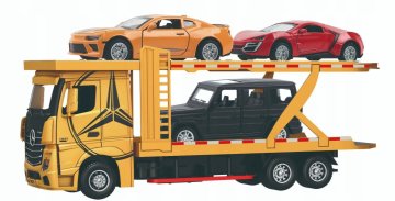 MODEL AVTOMOBILA MERCEDES-BENZ ACTROS TIR LAWETA 3 CARS TRANSPORTER SET