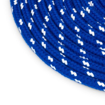 Poliesterseil | 8 mm | 80m | Blau mit Weiss Flecken | Schotseil | Kordel | 16-Fach geflochten | žleb Griff