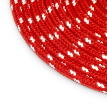 Poliesterseil | 8 mm | 90m | Rot mit Weiss Flecken | Schotseil | Kordel | 16-Fach geflochten | žleb Griff