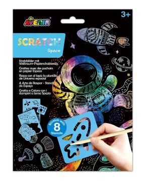 Northix Avenir Scratch Set s šablono: Space