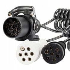 AMIO Spiralni kabel za TIR prikolico 2x 7-pinski 15-pinski tip N/S 5 m 24V -04381