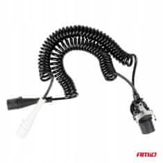 AMIO Spiralni kabel za TIR prikolico 2x 7-pinski 15-pinski tip N/S 5 m 24V -04381