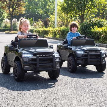 Northix 12V električni otroški avtomobilček, črne barve, 2 motorja, starost 3+