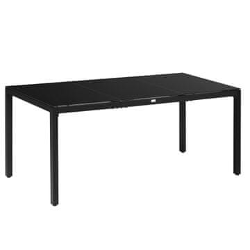 OUTSUNNY Pravokotna vrtna miza za 8 oseb iz aluminija in kaljenega stekla, 180x80x72cm, črna