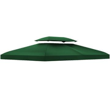 OUTSUNNY Pokrivalo za vrtni gazebo nadomestna streha anti-uv nepremočljiva iz poliestra, tkanina za gazebo 3x4m z odtočnimi luknjami, zelena