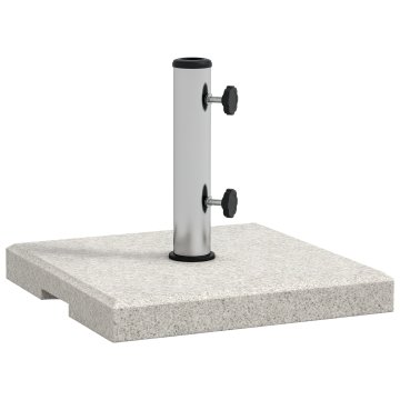 OUTSUNNY Podstavek za vrtni senčnik 25 kg za palice Ø32 mm, Ø38 mm in Ø48 mm, podstavek za senčnik iz granita in nerjavečega jekla s stranskimi ročaji in ročaji, 38x38x38 cm, siva