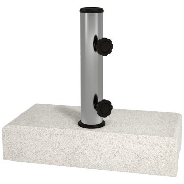 OUTSUNNY Podstavek za vrtni senčnik 25kg za palice premera Ø32mm, Ø38mm in Ø48mm, iz granita in nerjavnega jekla s stranskimi ročaji in ročkami, 45x22.5x40 cm, siva