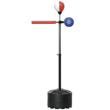 SPORTNOW Udarni bal za tla za odrasle s palico reflex, speedball in udarjalnik, pungiball za tla z nastavljivo višino od 163-205cm, polnilno podnožje, zračna črpalka in komplet zapestnih trakov