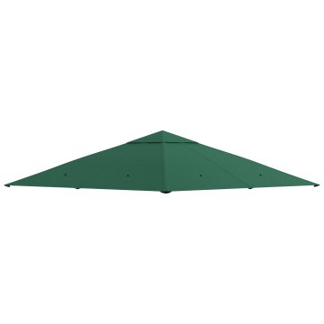 OUTSUNNY Nadomestna streha za vrtni gazebo 3x3 m, vodoodporna gazebo tkanina iz poliestra 180g/m² z 8 drenažnimi luknjami in zračnimi odprtinami, samo streha, 298x298 cm, zelena