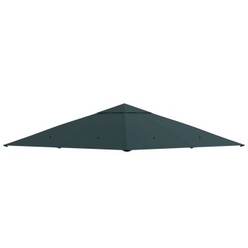 OUTSUNNY Nadomestna streha za gazebo 3x3 m za vrt, vodoodporno pokrivalo za gazebo iz poliestra 180g/m2 z 8 drenažnimi luknjami in zračnimi odprtinami, samo pokrivalo, 298x298 cm, sivo zelena