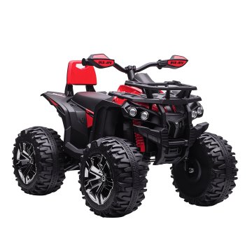 HOMCOM 12V električni quad za otroke 3-5 let 3-8 KM/H, električni avtomobilček za otroke z dvojnimi motorji, širokimi kolesi, baterijo 10AH, glasbo, MP3, USB, kartico TF, žarometi in pedalom, 100x65x73 cm