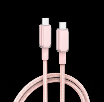 Northix Kabel USB-C na USB-C 60 W, 1 m - roza