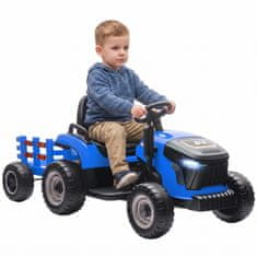 AIYAPLAY 2 V 1 električni traktor za otroke 3-8 let 12V s snemljivim priklopnikom, električno avto za jahanje za otroke s daljinskim upravljanjem, varnostnim pasom, glasbo, lučmi in klaksonom, modra