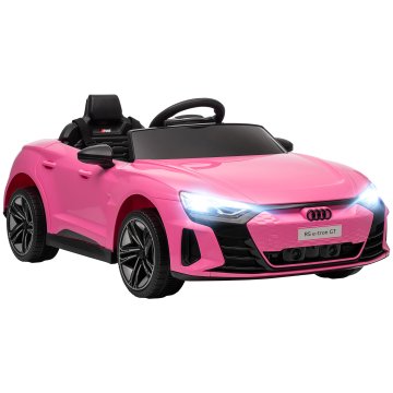 HOMCOM Audi rs e-tron gt električni avtomobil za otroke 3-5 let, 12V z 2 motorjema električni avto za otroke 3-5 km/h, varnostni pas, daljinski upravljalnik, vzmetenje, glasba, led luči, hupa, roza