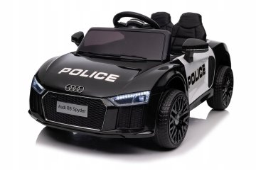 Audi R8 Policijski otroški akumulatorski voziček + daljinski upravljalnik + EVA + počasni zagon 2 4G