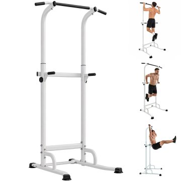 SPORTNOW Stolp za moč z palicami za sklece in vleke, večnamenski stolp za moč z nastavljivo višino 176.5-227 cm, jeklena konstrukcija za vadbo v domači telovadnici, nosilnost 120 kg