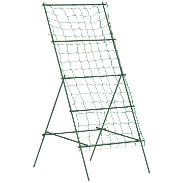 OUTSUNNY Podpora za paradižnik v obliki črke a z nastavljivimi nivoji z mrežo, podporniki za paradižnik iz jekla, PE in PP, 101x133x227 cm, zelena