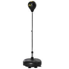 HOMCOM Boksarska vreča nastavljive višine z vključenimi rokavicami, udarni balon za odrasle in mladostnike, iz PE in kovine, 45x45x133-151cm, zlata