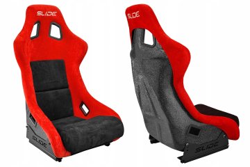 Športni stol SLIDE KS2 Premium črno-rdeč žamet črne bleščice