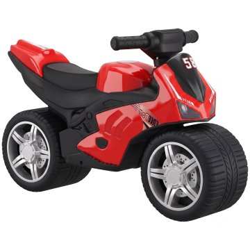 AIYAPLAY Otroško kolo brez pedal za 18-36 mesecev, balančno kolo z glasbo in izjemno širokimi kolesi, motociklistični dizajn, do 20 kg, rdeča