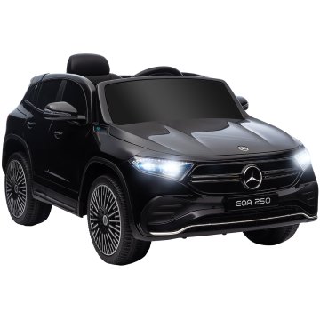 HOMCOM Električni avto za otroke 3-8 let z licenco Mercedes Benz EQA 12V, 3-8 km/h električni avto za otroke z 2 motorjema, vzmetenjem, daljinskim upravljalnikom, vrati USB, MP3 glasbo, žarometi, hupo, črna