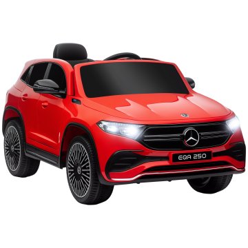 HOMCOM Električni avtomobil za otroke 3-8 let z licenco Mercedes Benz EQA 12V, 3-8 km/h električno vozilo za otroke z 2 motorjema, vzmetenjem, daljinskim upravljanjem, vrati USB, MP3 glasbo, žarometi hupo
