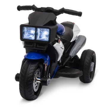 HOMCOM Električni motor za otroke 3-5 let 6V (max 25Kg), hitrost 3Km/H, električni motor za malčke s 3 kolesi, luči in zvoki, 86x42x52cm, modra