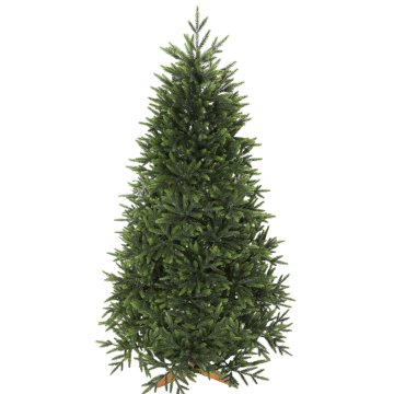 HOMCOM Umetno božično drevo 180cm, nordmannova jelka gosta realistična, 732 vej iz PE, zložljiv podstavek iz borovega lesa, enostavna montaža, božična dekoracija, dom, zelena
