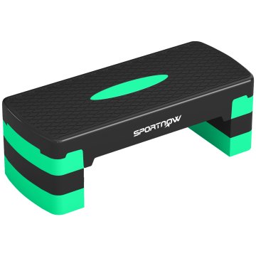 SPORTNOW Aerobni stepper nastavljiv, stepper za telovadnico z višino 10/15/20cm, stepper za fitnes dom za vadbo doma, moški in ženske, fitnes kardio in moč, zelena