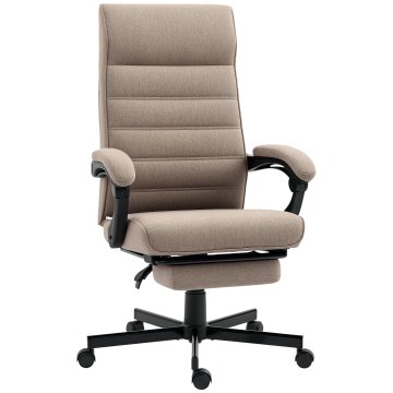 VINSETTO Ergonomski pisarniški stol z nastavljivo višino, vključenim podnožjem in oblazinjenim sedežem, 68x67x109-119 cm, rjava