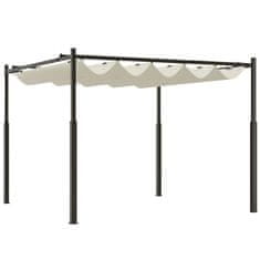 OUTSUNNY Gazebo pergola 3x3 m pergolato z vodoodporno zložljivo umakljivo tkanino, pergolato za vrt teraso balkon verando patio bazen zunanjost, kovinska konstrukcija, kremasto bela