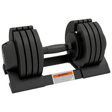 SPORTNOW Set uteži telovadnica 7/13/18/24 kg, set nastavljivih ročk za roke s podstavkom za shranjevanje in nedrsečim ročajem, uteži ročk, za fitnes vadbo doma in v telovadnici, črna