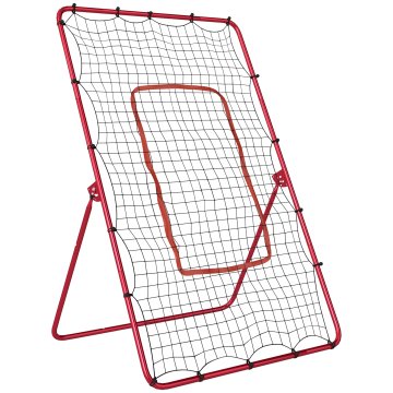 SPORTNOW Mreža za odboj za baseball, prenosni rebounder s 4 nastavljivimi koti za nogomet, baseball, softball in lakros, za mete, podaje in trening ujemanja