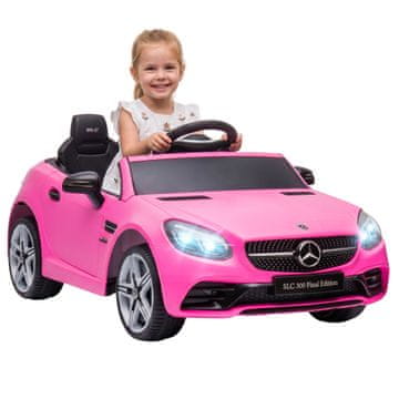 AIYAPLAY Električni avtomobil za otroke 3-6 let 12V licenca Mercedes SLC 300, 3-5km/h električni avtomobil za otroke z 2 motorjema, vzmetenjem, daljinskim upravljanjem, glasbo, hupo in žarometi, iz PP kovine