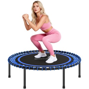 SPORTNOW Elastični trampolin za odrasle Ø114cm, nosilnost 200 kg, elastična preproga s 36 bungee vzmetmi z veliko površino, iz jekla in PP, moder