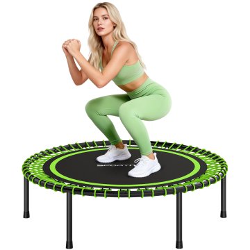 SPORTNOW Elastični trampolin za odrasle Ø114cm, nosilnost 200 kg, elastična podloga s 36 bungee vzmetmi s široko površino, v jeklu in PP, zelena