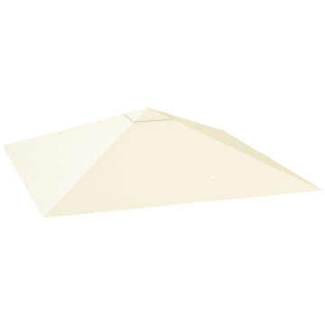OUTSUNNY Koprena za gazebo 3x3 m za vrt z 8 drenažnimi luknjami, platno za gazebo 3x3 iz oxford tkanine 600D vodoodporno 370g/m², UV30+, kremno bela