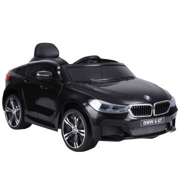 HOMCOM Električni avtomobil za otroke BMW 6GT 6V, daljinsko voden avtomobil z glasbo in LED luči, MP3, hupa, 106 x 64 x 51 cm, črna
