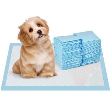 PAWHUT Set 100 absorbirajočih podlog za pse v 6 plasteh, higienske podloge za pse iz netkanega blaga, papirja in PE, 45x30 cm, modra in bela
