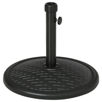 OUTSUNNY Podstavek za sončnik 14 kg iz kovine in cementa, podstavek za sončnik z ročico za zunanjo uporabo, za drogove sončnikov s premerom Ø32-38 mm, Ø46 cm, črn