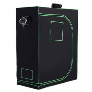 OUTSUNNY Hidroponski šotor v oxford 600D s 3 nastavljivimi zračnimi odprtinami in oknom, hidroponski rastlinjak za gojenje z odprtino za notranje kable, 120x60x150 cm, črn