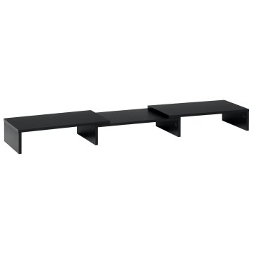 VINSETTO Nosilec za monitor iz MDF z nastavljivo dolžino in kotom za prenosnike, osebne računalnike, tiskalnike in televizorje, 80-117x23.5x10 cm, črn.