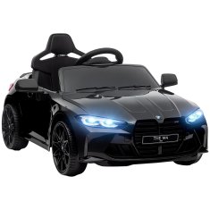 AIYAPLAY Električni avto za otroke 12V z licenco BMW M4, električni avto za otroke z 2 motorjema, vzmetenjem, daljinskim upravljalnikom 2.4G, hupo in žarometi, 3-5KM/H, največja nosilnost 30KG, črna
