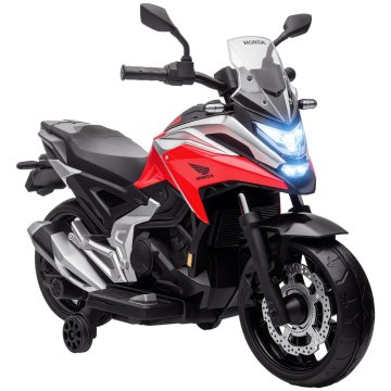 AIYAPLAY Električni motor za otroke 3-6 let licenca honda, 12V električni motorček za otroke z dvojnimi motorji, kolesci, žarometi, glasba, MP3, 3 km/h mini motor, max 30Kg, rdeča